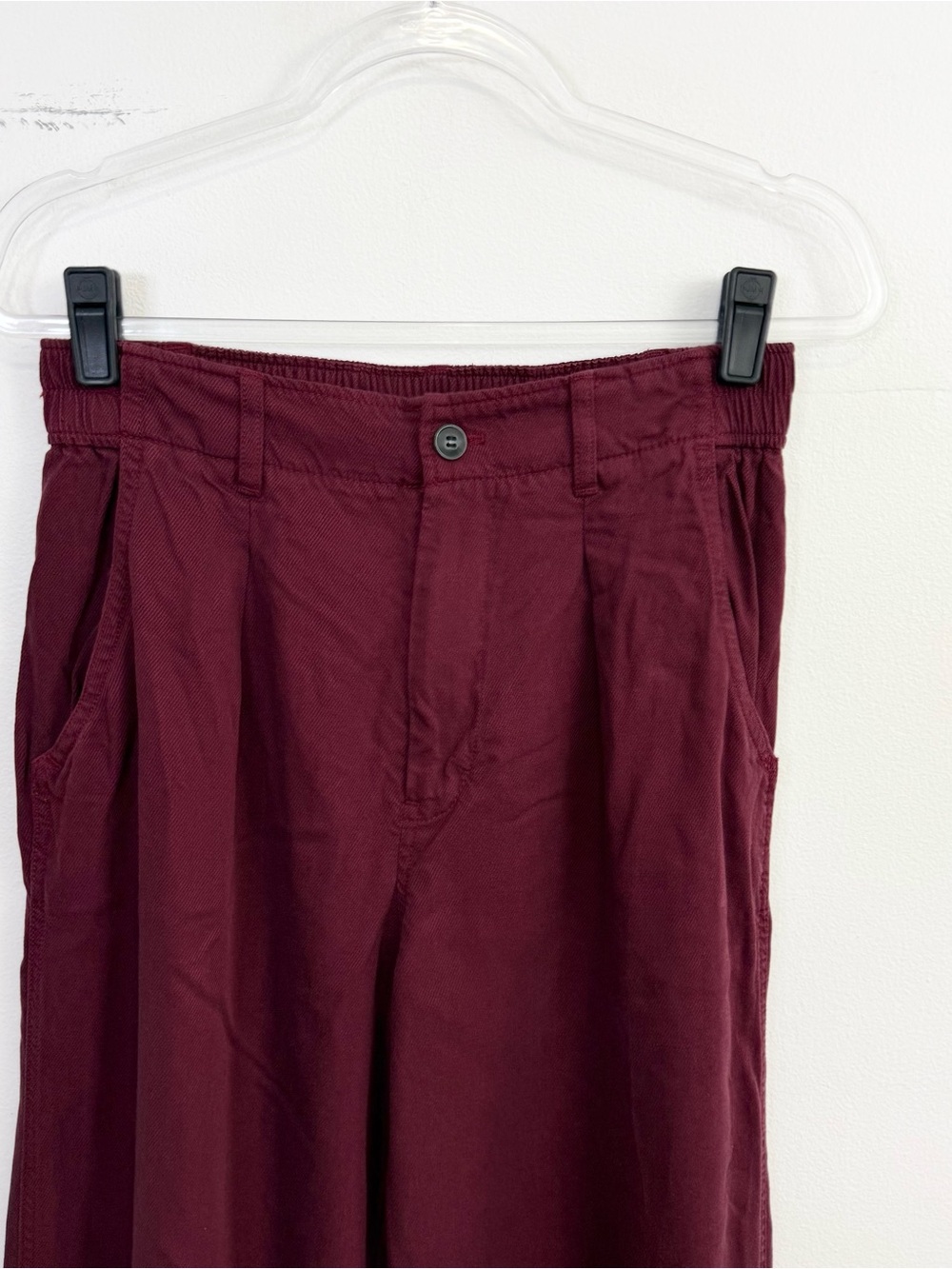 Madewell Neale Drapewave Straight Leg Pants Cabernet Wide Leg Size 8 - Picture 3 of 6